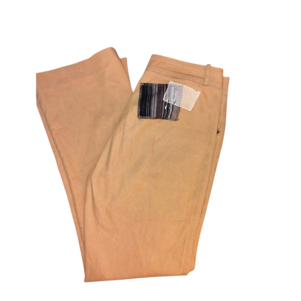 Garella tan pants with patch embellishments boot cut